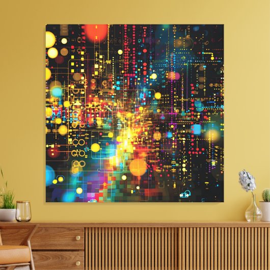 Neon Synthese Leinwanddruck (Insitu (Wohnzimmer))