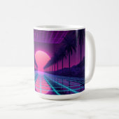 Neon-Synthwave-Ästhetik-Kaffeetasse Kaffeetasse (VorderseiteRechts)