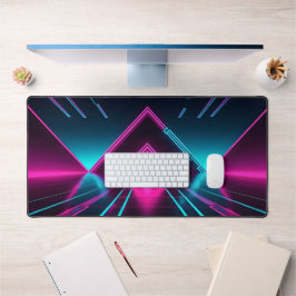 Neon Synthwave Cyberpunk Portal Gamer Einrichtung Schreibtischunterlage