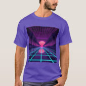 Neon Synthwave Horizont - Retro 80er Cyberpunk Git T-Shirt (Vorderseite)
