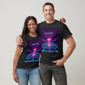 Neon Synthwave Horizont - Retro 80er Cyberpunk Git T-Shirt (Unisex)