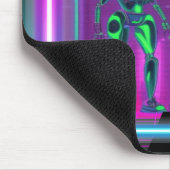 Neon Synthwave Humanoide Roboter Cyberpunk Mousepad (Ecke)