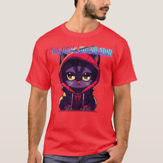 Neon-T-Shirt-Design mit Katzen und Wut lustig T-Shirt