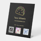 Neon Taco Social Media Scan Codes Sockelschild (Vorderseite)
