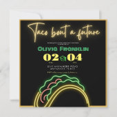 Neon taco über einen zukünftigen Abschluss Einladung (Vorderseite)