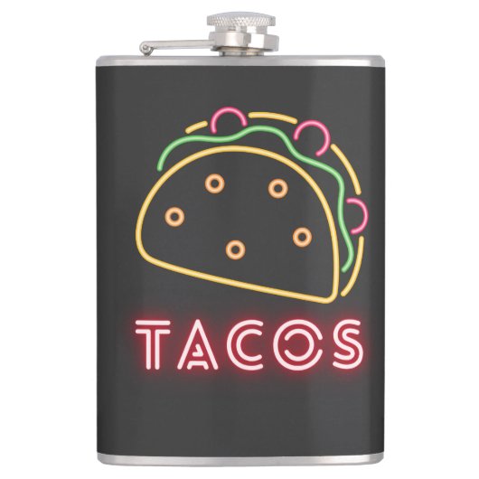 Neon-Tacos-Symbol  Flachmann (Vorderseite)