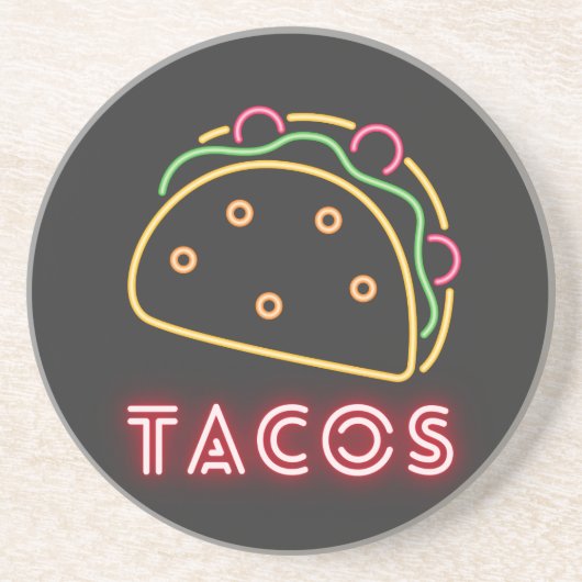 Neon Tacos Symbol Getränkeuntersetzer (Vorne)