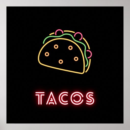 Neon Tacos Symbol Poster (Vorne)
