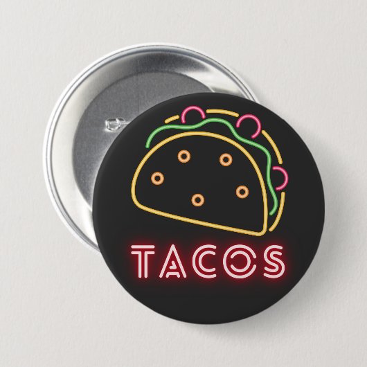 Neon Tacos Symbol & Text Button (Vorne & Hinten)