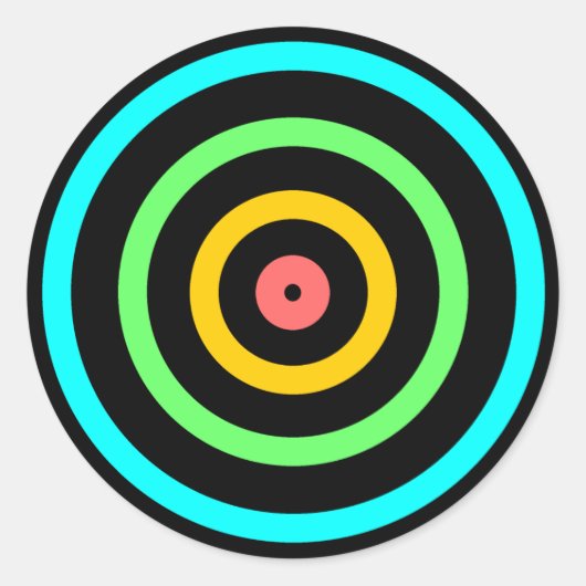 Neon Target Runder Aufkleber (Vorderseite)