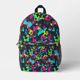 Neon-Tarnmuster Bedruckter Rucksack