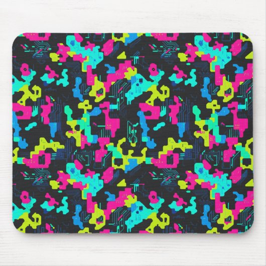 Neon-Tarnmuster Mousepad (Vorne)