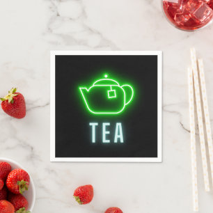 Neon Teapot Paper Party Serviette