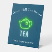 Neon Teapot Tee Business Sockelschild (Vorderseite)