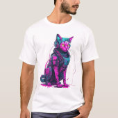 Neon Tech Cat T-Shirt (Vorderseite)