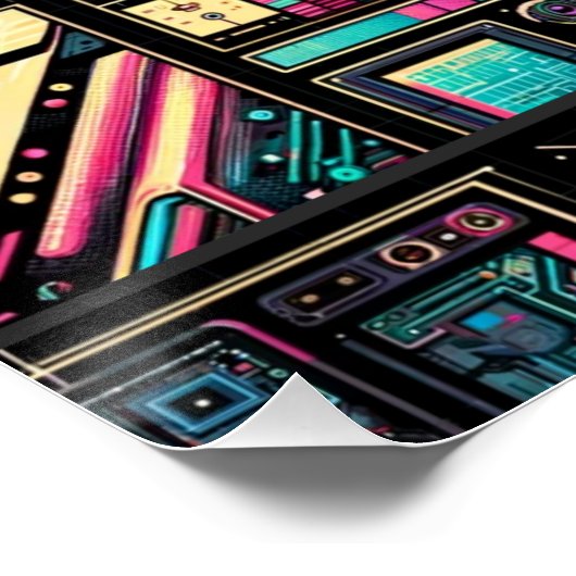 Neon Tech Odyssey Poster (Ecke)