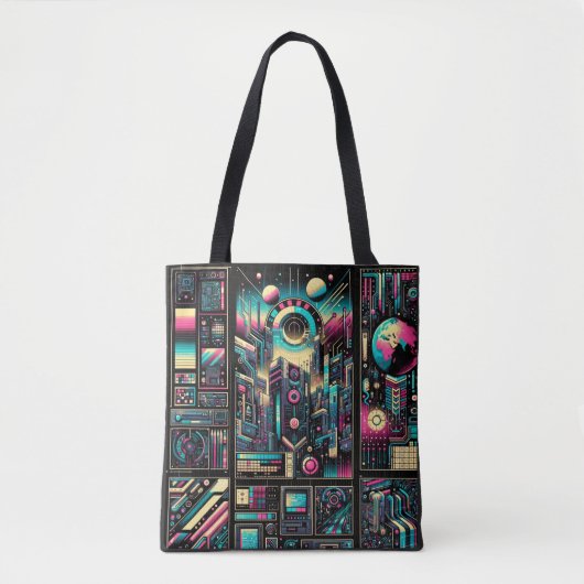 Neon Tech Odyssey Tasche (Vorderseite)