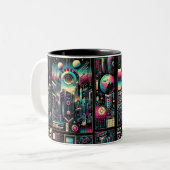 Neon Tech Odyssey Zweifarbige Tasse (Vorderseite Links)