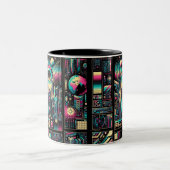 Neon Tech Odyssey Zweifarbige Tasse (Mittel)