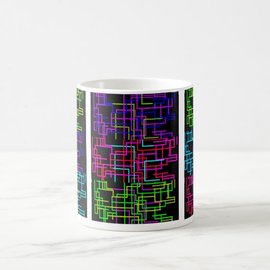 Neon Tech Pattern Kaffeetasse (Mittel)