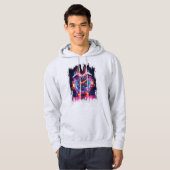 Neon Techno Clock Hoodie (Vorne ganz)