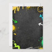 Neon Teenager Grafitti 10 double digit Birthday Einladung (Rückseite)