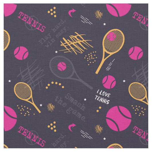 Neon-Tennis-Muster nach Maß Stoff (Nahaufnahme)