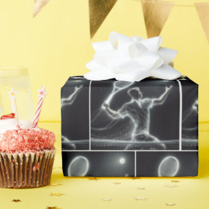 Neon Tennis Player Geschenkpapier