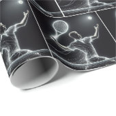 Neon Tennis Player Geschenkpapier (Rolleneckpunkt)