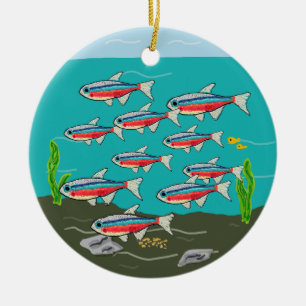 Neon Tetra Keramik Ornament