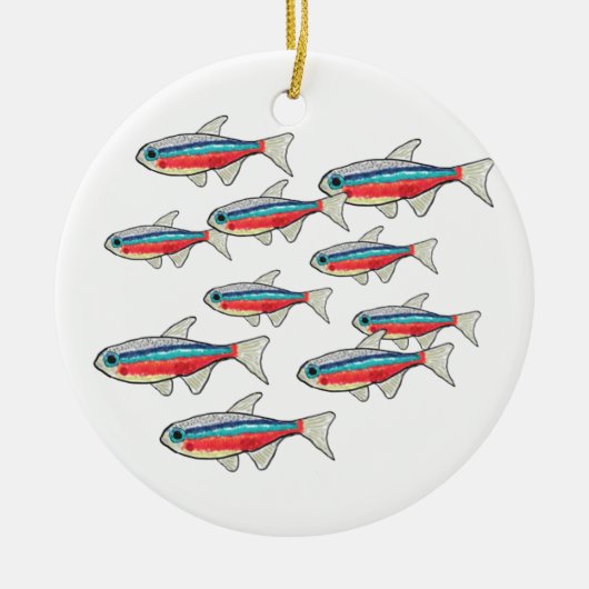 Neon Tetra Keramik Ornament (Vorne)