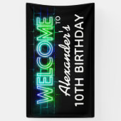 Neon thematisches Begrüßungsbanner Banner (Vertikal)