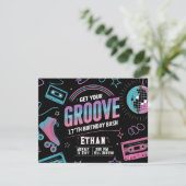 Neon Theme Birthday Einladungskarte Einladung (Stehend Vorderseite)