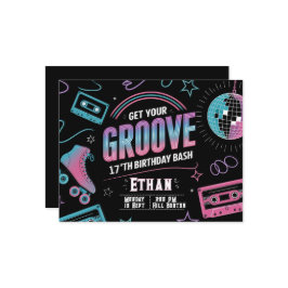 Neon Theme Birthday Einladungskarte Einladung