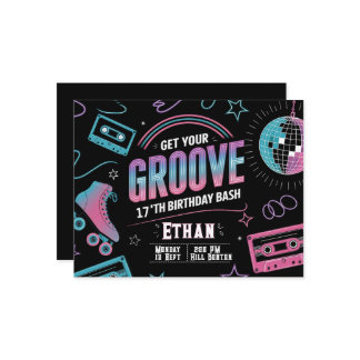 Neon Theme Birthday Einladungskarte Einladung