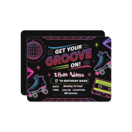 Neon Theme Birthday Einladungskarte Einladung