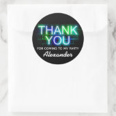 Neon Themed Geburtstagsparty Danke Stickers (Tasche)