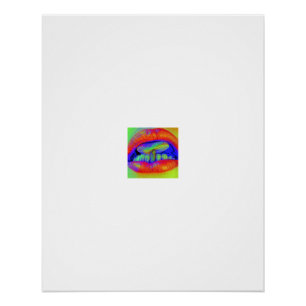 Neon-Thermomushroom-Lippenporträt Poster
