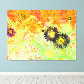 Neon Thistle Abstraction Leinwanddruck (Insitu (Holzboden))