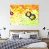 Neon Thistle Abstraction Leinwanddruck (Insitu (Schlafzimmer))