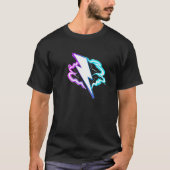 Neon Thunder Retro Lightning Power Design T-Shirt (Vorderseite)
