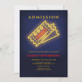 Neon Ticket to Party Einladung (Vorderseite)