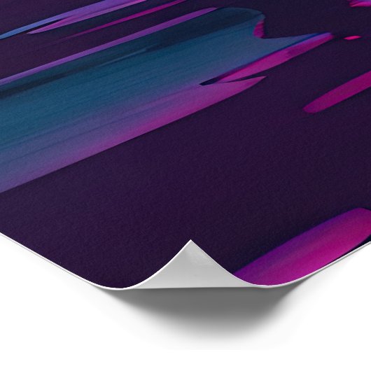 Neon Tides: Eine Vaporwave-Feier für Ozeane Poster (Ecke)