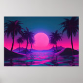 Neon Tides: Eine Vaporwave-Feier für Ozeane Poster (Vorne)