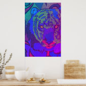 Neon Tiger BlackLight Poster (Küche)