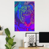 Neon Tiger BlackLight Poster (Heimbüro)