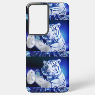 Neon Tiger DJ Handyhülle – EDM Festival Cyberpunk Samsung Galaxy Hülle