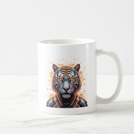Neon-Tiger-Geist der Tapferkeit Kaffeetasse (Rechts)