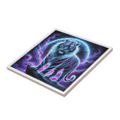Neon Tiger glühende Keramik Tile Design. Fliese (Seite)