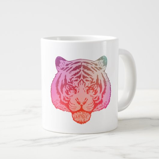 Neon-Tiger Jumbo-Tasse (Vorderseite Rechts)